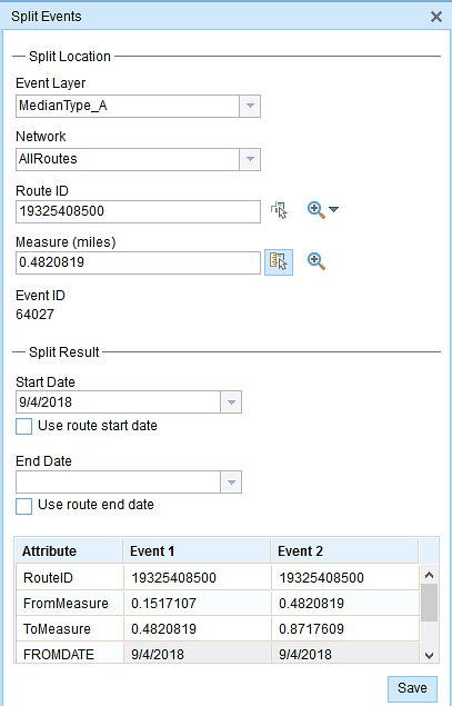 Splitting events process flow